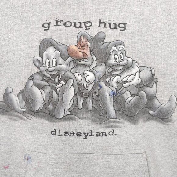 Vintage Disneyland Sweatshirt Hoodie Mens Size Small Gray 90s Y2K Group Hug - Picture 2 of 7